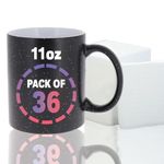11oz Sublimation Blank Ceramic Coffee Mugs Case of 36 Ideal for Crafts and Printing 11oz Sublimation Ceramic Blank Coffee Cups (Black Starry Magic Mug, Pack of 36)