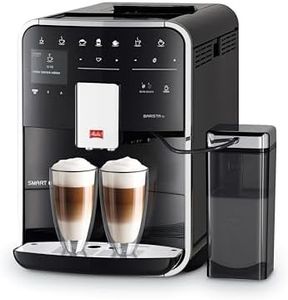 Melitta Barista TS Smart - Kaffeevollautomat mit Milchsystem, Kaffeemaschine mit Mahlwerk und 2-Kammer-Bohnenbehälter für 21 Kaffeespezialitäten, App Steuerung möglich, schwarz