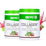 OZiva Vegan Collagen (Tangy Amla) with Biotin & Vitamin C For Brighter & Youthful Skin | Collagen Supplement For Women & Men | Plant Based Collagen Powder | Certified Vegan 200g (Pack of 2)