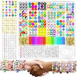 ARTDOT 1642 Pcs Sorted Polymer Clay Beads Bracelet Making Kit for Girls, 24 Shapes Preppy Flower Beads Crafts for Kids and TS Friendship Bracelets for Teenage Girls Gifts with Letter Beads