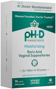 pH-D Feminine Health - Boric Acid Moisturizing Suppository - Woman Owned - for Vaginal Odor - Paraben-Free and Cruelty-Free - 14 count