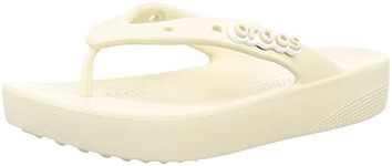 Crocs Women's Classic Platform Flip W Clog, Bone, 6 UK