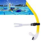 swim snorkel for lap swimming,adult swimmers snorkeling gear for swimming snorkel training in pool and Open Water,Center Mount Comfortable Silicone Mouthpiece One-Way Purge Valve