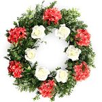 Summer Wreath Stunning Spring Door Wreath 23 Inch Gorgeous Faux Hydrangeas Artificial Roses with Beautiful Storage Gift Box for Front Door Home