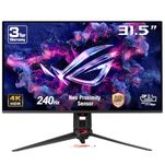 ASUS ROG Swift OLED PG32UCDMR gaming monitor ― 32-inch, 4K (3840 x 2160) QD-OLED panel, 240Hz, 0.03 ms (GTG), G-SYNC compatible, Proximity Sensor, 99% DCI-P3, 90 W Type-C, DisplayPort 2.1a, HDMI 2.1