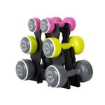 Body Sculpture BW108T Smart Dumbbell Tower | Grey/Pink/Green, 1.5KG, 3KG & 5KG Sets Included