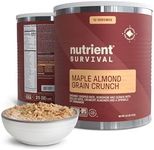 Nutrient Survival MRE Cereal, Maple Almond Grain Crunch (12 Servings) Freeze Dried Prepper Supplies & Emergency Food Supply, Dairy & Gluten Free, Shelf Stable Up to 25 Years, One Can