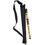 Zaza Percussion- Professional Polished Bamboo Bansuri Flute - (Indian Flute) With Carry Bag (D-middle)