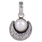 Silverwala 925-92.5 Sterling Silver Moon Chand Moti Pearl Locket For Women Girls