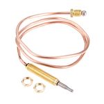 Aupoko Universal Gas Thermocouple, 600 mm Length, M8x1 End Nut and Head Tip Fit for BBQ Grill or Fire Pit Heater or Gas Water Heater