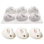 MKNZOME Silicone Moulds, 6 Cavity Rabbit Shaped Soap Mould Baking Bakeware Mold for Cake Soap Candy Chocolate Cupcake Jelly Bread Pudding Muffin (6 Cavity Rabbit Shape)