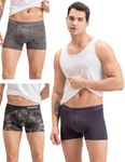 DAMENSCH Regular Fit Printed Briefs for Men Mircromodal, Elastane Fabric, Anti-Bacterial and Microfibre Waistband-Violet Mystery Strokes, Lava Grey, Thunder Black-L