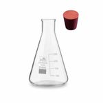 BELLO NATURALS FEEL BETTER EVERYDAY Bello Borosilicate Glass Conical Flask with Cork, Narrow Mouth (Transparent, 250ml)