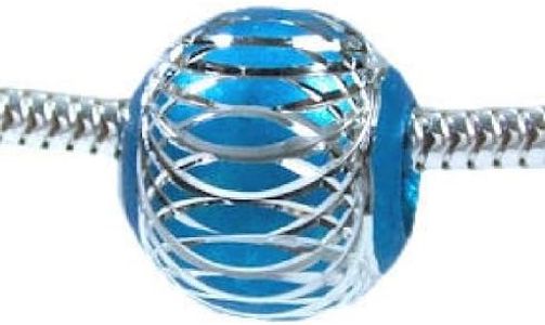 BLUE Turquoise Ball Charm Bead for Troll Biagi European Charm Bead
