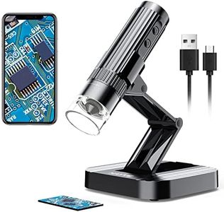 Hayve W1 Foldable Wireless Digital Microscope，Portable 10X-1000X HD Pocket Microscope, WiFi & USB Handheld Coin Microscope for iPhone iPad Android Phone & Computer