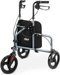 Zler 3 Wheel Rollator Walker for Seniors 300 lbs Adjustable Folding Walker Gray