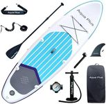 Aqua Plus 6inches Thick Inflatable SUP for All Skill Levels Stand Up Paddle Board,Paddle,Pump,ISUP Travel Backpack, Leash,Shoulder Strap,Youth,Adult Inflatable Paddle Board