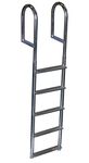 Dock Edge Welded Fixed Wide Step Dock Ladder, 5 Steps, Aluminum