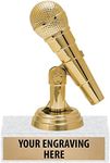 5.25" Gold Microphone Music Trophies - Personalized Singing Trophy Award