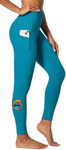 IUGA Fleece Lined Leggings with Pockets for Women Thermal Leggings for Women High Waisted Yoga Pants Winter Workout Leggings Dark Cyan