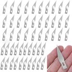 50PCS Hobby Craft Knife Blades Size 11 - Art Knife Blades for Replacement, Stainless Steel Precision Carving Blades for Art Cutting, Model Making, Scrapbooking & Stencil - Ergonomic Aluminium Handle