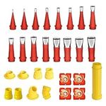 Universal Integrated Rubber Nozzle Tool Kit 29 PCS Silicone Nozzle Kit Reusable Stainless Steel Caulking Nozzle Set with Connection Base, Caulking Nozzle Applicator for Kitchen Bathroom Brick Joint