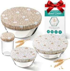 Resuable Bowl Covers for Bread Proofing-Beeswax Bowl Covers Resuable, (Set of 4 pack) Elastic Cotton fabric for Sourdough Bread Proofing Cover, Dough Proofing and Food Storage, Compostable, Durable