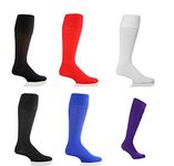 Football Socks Soccer Hockey Rugby Sports Socks PE Mens/Womens Boys/Girls (Black, Youth(3-6))