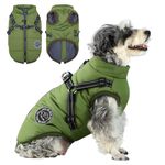 Savlot Dog Winter Coat Dog Jacket Dog Coat For Cold Weather Adjustable Dog Coat With Harness Built-In Reflective Dog Snowsuit Pet Padded Jacket Warm Winter Coat For Small Medium And Large Dogs