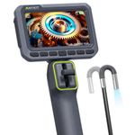 Anykit Two-Way Articulating Borescope, 1080P High-Definition Snake Camera with Light, 4.3" IPS Industrial Endoscope, 5.5mm Waterproof Scope Camera for Automotive, Engine, Wall, HVAC, Mechanics -3.94FT