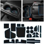 CupHolderHero fits Jeep Cherokee Accessories 2019-2023 Premium Custom Interior Non-Slip Anti Dust Cup Holder Inserts, Center Console Liner Mats, Door Pocket Liners 25pc Set (Blue Trim)