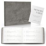 Funeral Guest Book for 2024 Celebration Of Life Memorial Service - Leather Memory Book for Funeral Guests to Sign In with Condolence Memory Table Sign & Back Pocket - Gray Guestbook