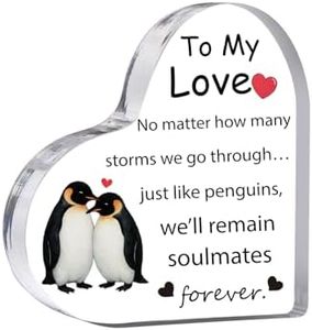 Gifts for Him Her – To My Forever Acrylic Heart Keepsake, Romantic Anniversary Birthday Gift for Boyfriend Girlfriend Wife Husband, Clear Love Ornament for Couple Home Decor
