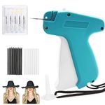MOSPROPA Stitch Gun, Handheld Tagging Gun Stitchy Quick Clothing Fixer, Microstitch Gun for Clothes, Includes 5 Needle, 500 Black Fasteners & 500 White Fasteners(Light Blue)