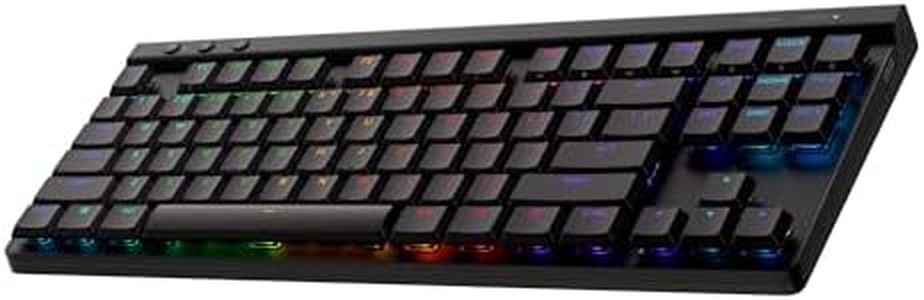 Logitech G515 Lightspeed TKL Low Profile Wireless Gaming Keyboard, LIGHTSYNC RGB, Thin Tenkeyless Design, Double-Shot PBT Keycaps, Linear (Red) Mechanical Switches - Black