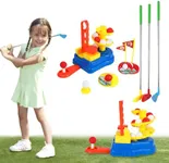 PrecisionMaster Portable Kids Golf Toy Set Indoor/Outdoor Fun for Ages 3-8, Golf Clubs Set with Step-on Ball Dispenser, 3 Players Golf Game Toys Litter Golfers Gifts & Fun Family Activity