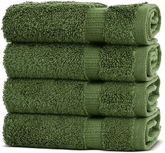 Chakir Turkish Linens | Hotel & Spa Quality 100% Cotton Premium Turkish Towels | Soft & Absorbent (4-Piece Washcloths, Moss)