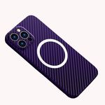 FLURIKA Magnetic Case for iPhone 11 Case Compatible with MagSafe Charger Carbon Fiber Ultra Slim Thin Aramid Fiber Anti-Scratch Shockproof Protective Case, Purple