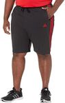 adidas Essentials Men's 3-Stripes Shorts, Black/Better Scarlet, 4XL Grande taille