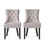 Christopher Knight Home 299538 Hayden Fabric Dining Chairs (Set of 2), Light Grey