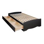 Prepac Twin Platform Bed in Black Finish