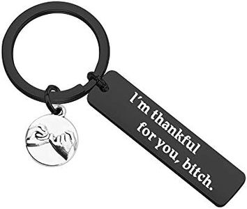 Lywjyb Birdgot Friend Thank You Gift I'm Thankful for You Bitch Friendship Keychain Best Friend Appreciation Gift (Thankful for You Bitch Black)