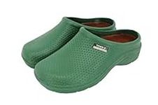 Womens Ladies Gardening Super Soft Clogs/Cloggies Lightweight with Cushioned Fleece Insole (5 UK, Green Dots)