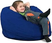 ULTIMATE SACK Kids Bean Bag Chair, Oversize Bean Bag Chair for Adults, Comfy Chair Bean Bag Couch Lounge Sofa Loveseat Furniture | Electric Blue Suede