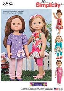 Simplicity US8574OS 14" Doll Clothes Sewing Patterns by Wellie Wishers, One Size