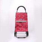 Eagle London Multicoloured Stars Print Lightweight 2 Wheel Shopping Trolley 35ltr Capacity, 98 x 45 x 34cm (Red)