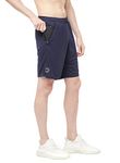 TRUEREVO 9" Sports Training Running Dry Fit Solid Shorts for Men(161175NVY_XXL_Navy Blue_XXL)