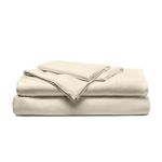 Cariloha Resort Bamboo Sheets 4 Piece Bed Sheet Set - Luxurious Sateen Weave - 100% Viscose from Bamboo Bedding (Cal King, Coconut Milk)
