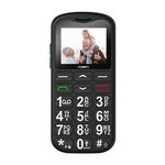 ukuu Big Button Mobile Phone for Elderly - Easy to Use Senior Phone with SOS Button, Speed Dial & Bluetooth | SIM Free Unlocked | 800mAh Battery | Black