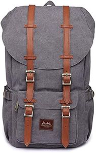 Laptop Outdoor Backpack, Travel Hiking& Camping Rucksack Pack, Casual Large Daypack, Backpack Fits 15" Laptop & Tablets by Kaukko(Canvas Grey)